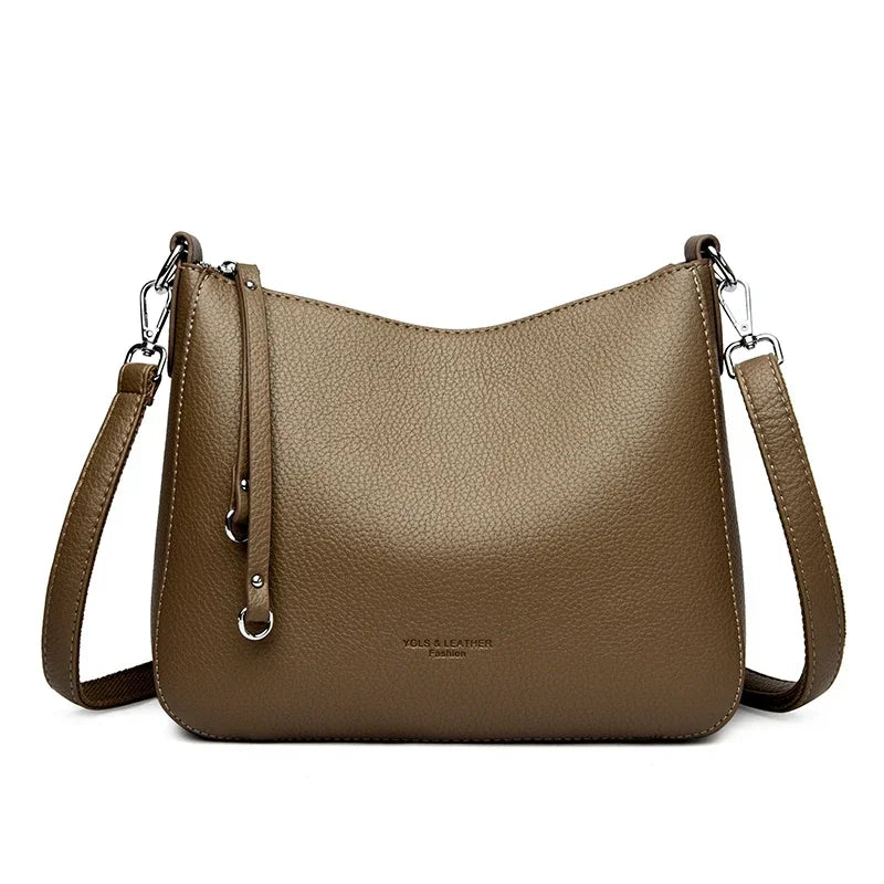 Genuine Brand Women's Soft Leather Shoulder Bags Luxury Designer Crossbody Bags Ladies Casual Tote Bag Messenger Commuting Sac