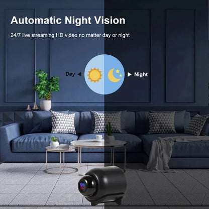 Minicámara inalámbrica X5 de 1080P para vigilancia, videocámara de seguridad con visión nocturna y detección de movimiento, monitor para casa inteligente.