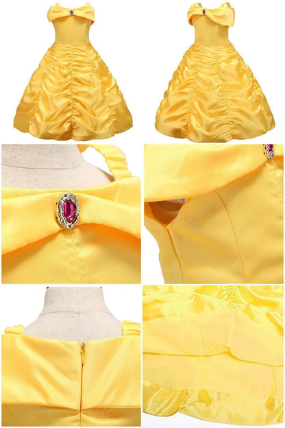 Girls Birthday Party Costumes Kids Belle Dress Up Beauty and The Beast Costume Princess Dress Baby Christmas Halloween Costume