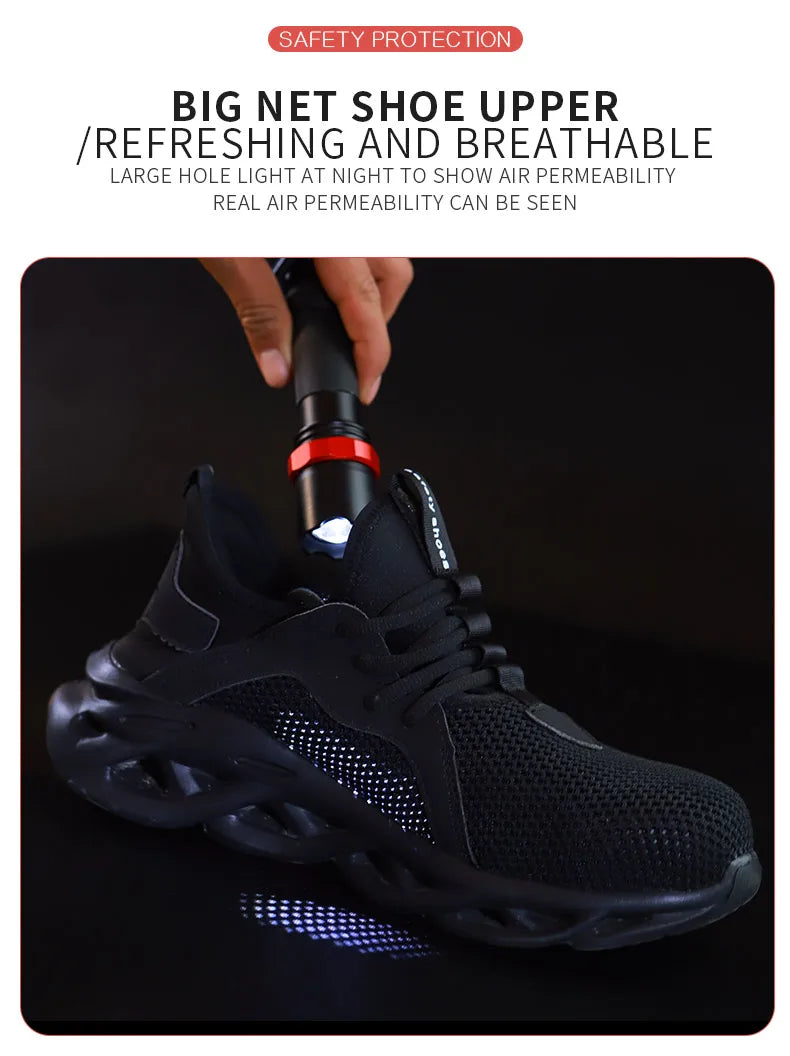 Men Safety Footwear Indestructible Shoes Sneakers Steel Toe Protective Boots Anti-smash Anti-puncture Work Safety Anti-slip Shoe