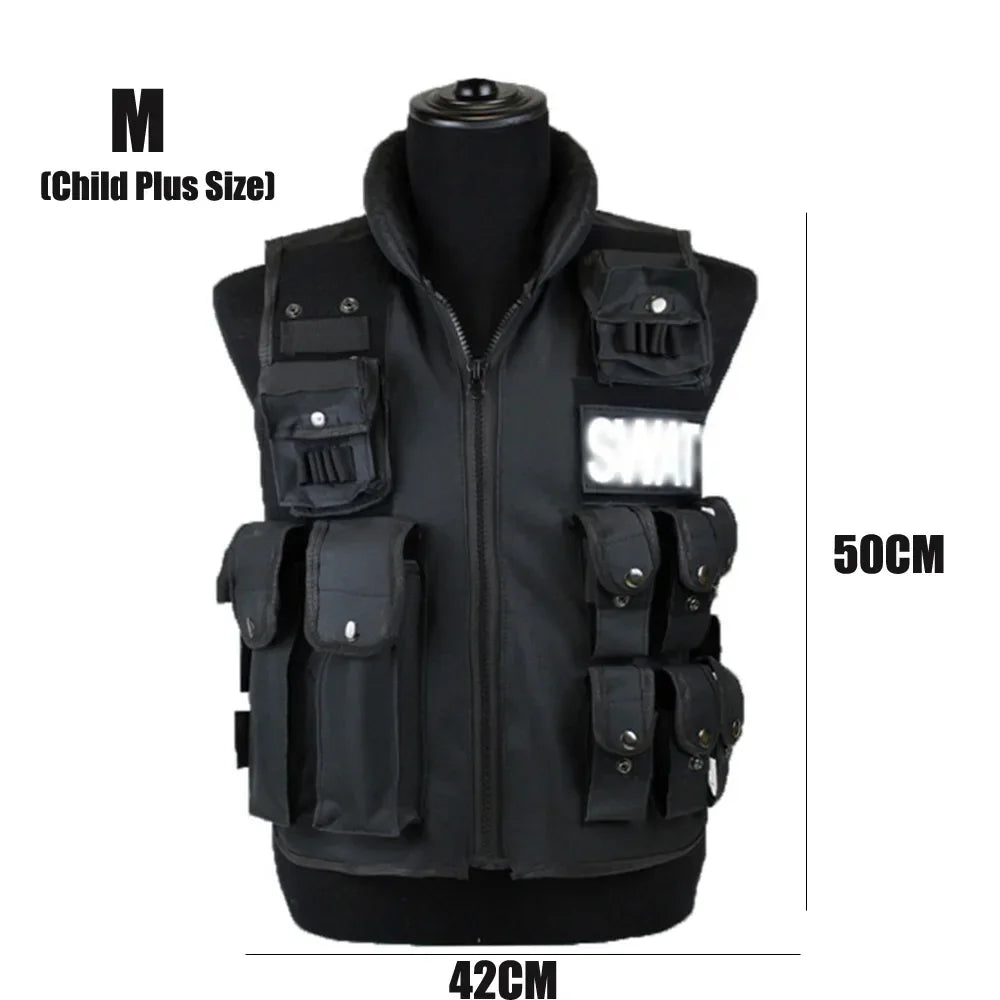 Chaleco táctico multibolsillos SWAT para caza al aire libre, entrenamiento, juego de CS, paintball, modular, guardia de seguridad