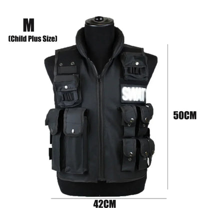 Chaleco táctico multibolsillos SWAT para caza al aire libre, entrenamiento, juego de CS, paintball, modular, guardia de seguridad