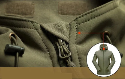 Chaqueta militar informal con capucha para hombre, estilo aviador, de combate, impermeable, de piel de tiburón, estilo softshell, táctica