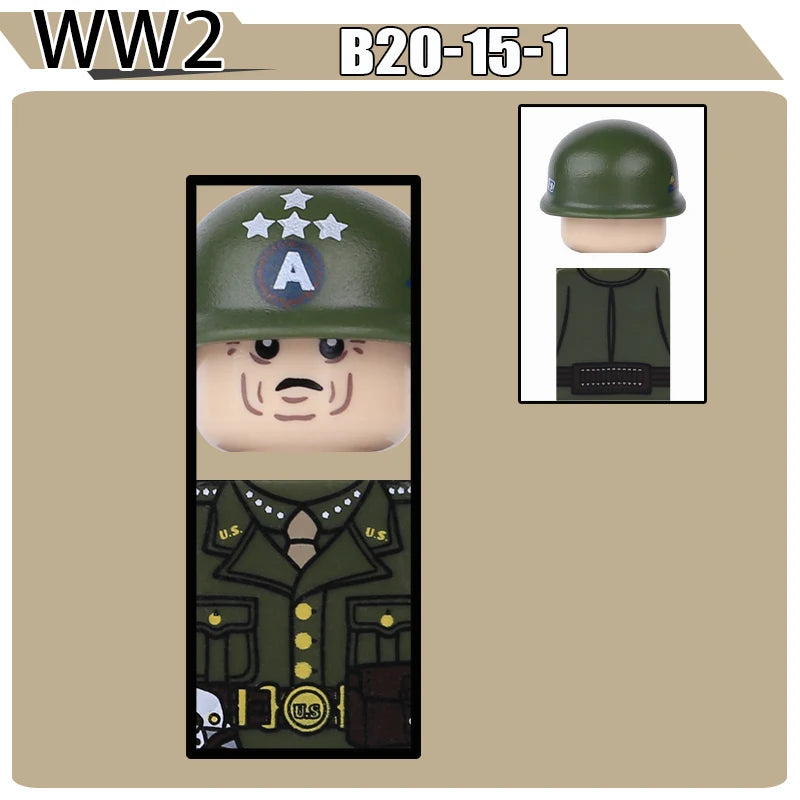 WW2 Military Soldier Figures Building Blocks Soviet British Army German Camouflage Warrior Infantry Accessories Bricks Toys Gift
