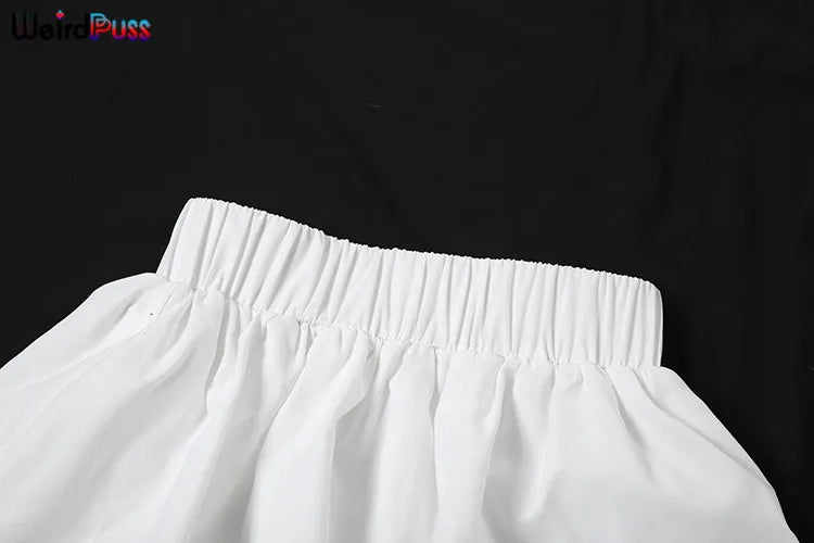 Nibber Ball Gown Skirts Women Y2K Hottie 2024 Summer Trend Midnight Waistband Miniskirts Birthday Basic Streetwear Wild Bottoms