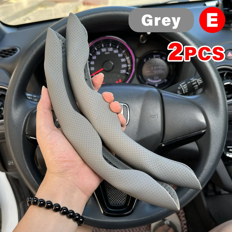 38cm Car Steering Wheel Covers Booster Micro Fiber Leather Auto Interior Decorative Accessories Universal Carbon Fiber Looking