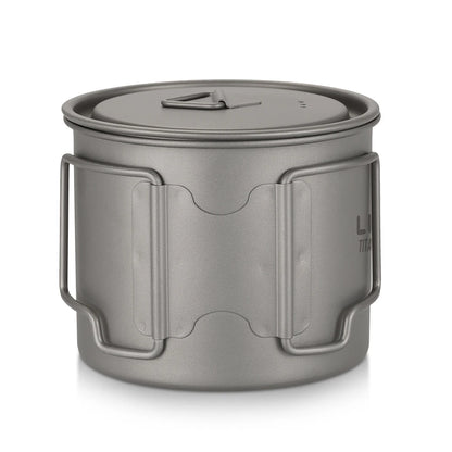Taza de agua ultraligera de titanio Lixada con asa plegable, portátil para exteriores, camping, picnic, 300 ml/350 ml/550 ml/650 ml
