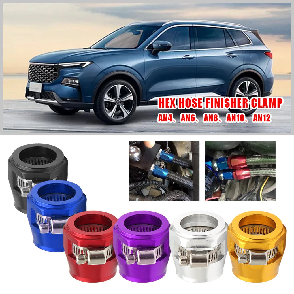 4pc an4 an6 an8 an10 an12 braçadeira de acabamento de mangueira de carro radiador modificado clipe de tubo de combustível fivela universal braçadeiras de mangueira finalizador de extremidade de óleo