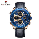New NAVIFORCE Watches for Men Leather Men's Military Sport Waterproof Watch Quartz Wristwatch Chronograph Male Clock