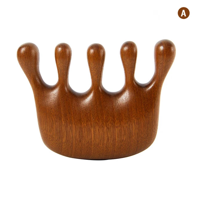 Terapia de madeira massagem pente cabeça rosto couro cabeludo gua sha massageador natural facial sândalo dente largo guasha raspagem massagem corporal