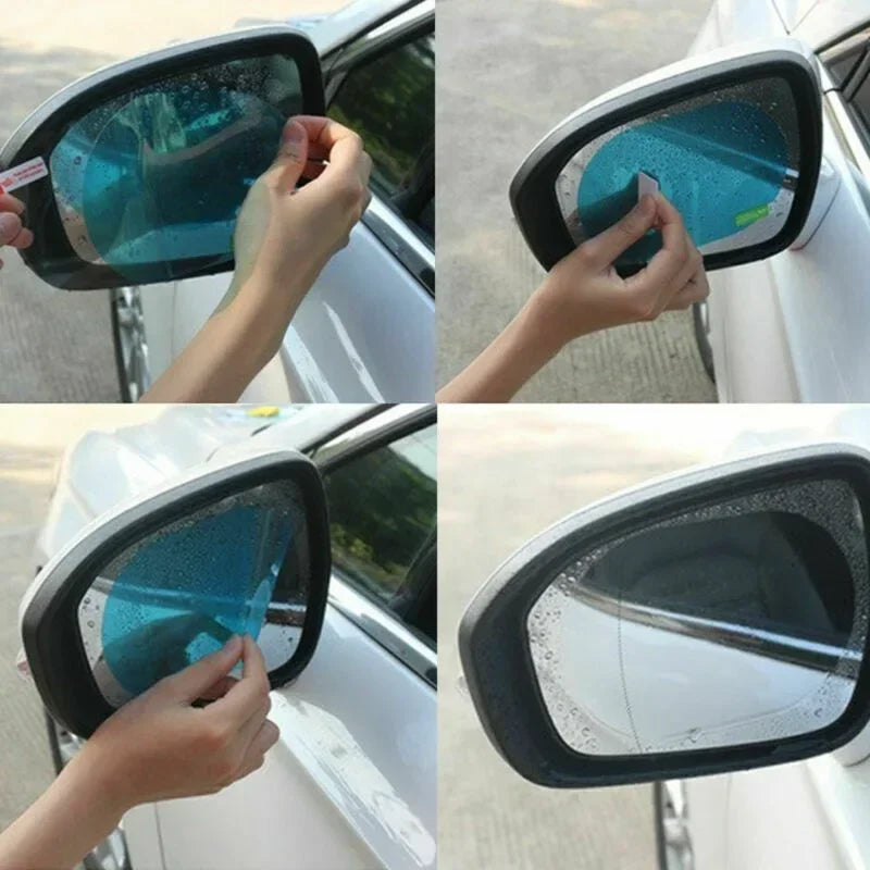 2pcs Rainproof Car Rearview Mirror Sticker Anti-fog Protective Film Rain Shield