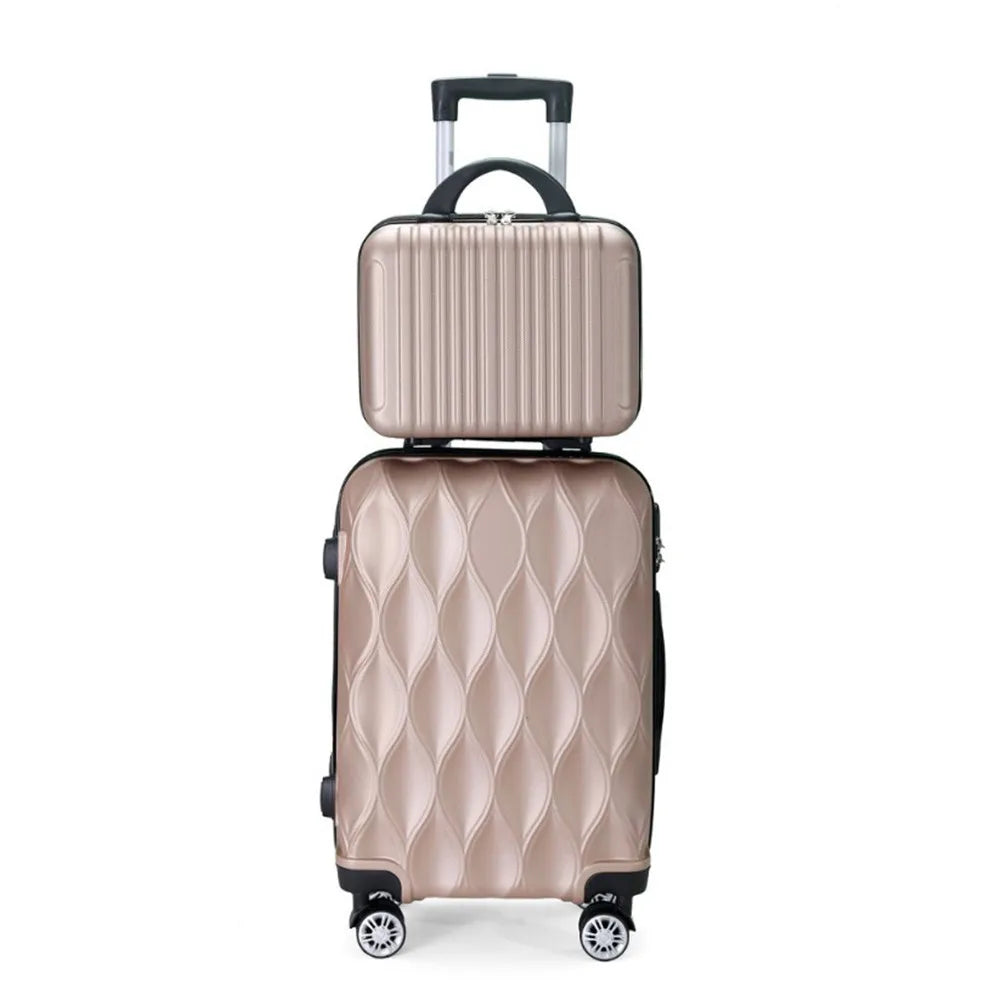 Luggage Set of 2 Pieces, Carry-On Luggage Bag 20inch Portable Small Suitcase Set 14inch Handbag Trolley Case with Universal Wheels Lightweight Travel Gift Code Lock Suitcase