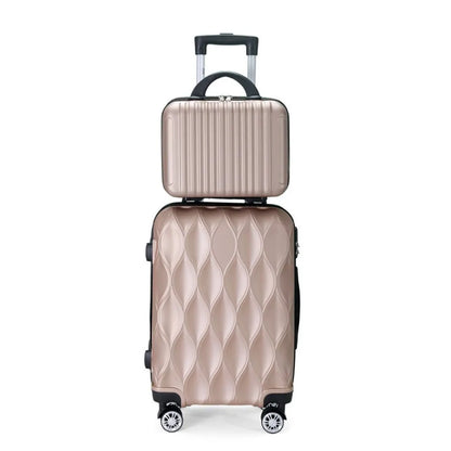 Luggage Set of 2 Pieces, Carry-On Luggage Bag 20inch Portable Small Suitcase Set 14inch Handbag Trolley Case with Universal Wheels Lightweight Travel Gift Code Lock Suitcase