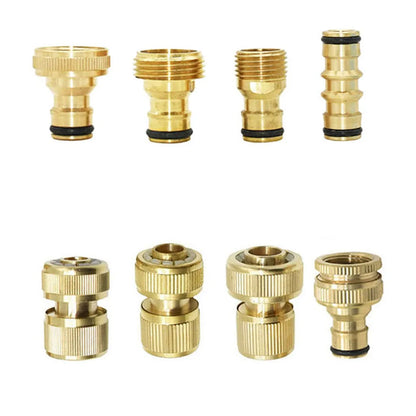 Conector rápido de manguera de latón de 1/2'', 5/8'', 3/4'' y 1'', accesorio de cierre de agua, rosca de cobre, adaptador para pistola de riego de jardín