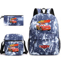 3pcs Disney Pixar Cars Lightning McQueen Students Backpacks Schoolbags Pencil Case Shoulder Bags Boys Girls School Bags Sets