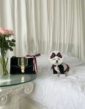 FATHIN Dog Princess Dresses Puppy Bow Knot Dress Luxury Pet Skirt Striped Dresses for Small Medium Cats