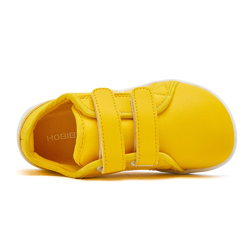 HOBIBEAR Kids Barefoot Shoes Little/Big Kid Wide Toe Minimalist Sneakers Lightweight Hook and Loop Artificial Leather Shoes