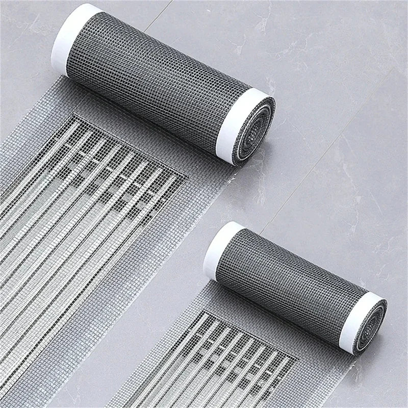 Recogedor de pelos autoadhesivo para desagüe de ducha, cortable, malla desechable, para fregadero de cocina y baño