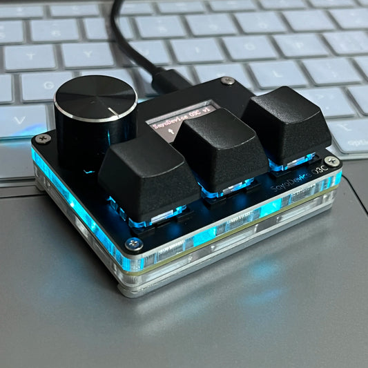 O3C SayoDevice OSU O3C Interruptores Hall de disparo rápido Interruptores magnéticos rosas Teclado con perilla Pantalla Copiar Pegar Recortar