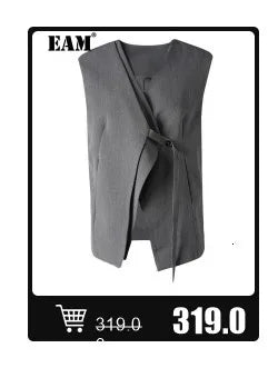 EAM - Minifalda negra con cinturón y pedrería irregular, cintura alta, para mujer, tendencia de moda, primavera otoño 2025, JY75801