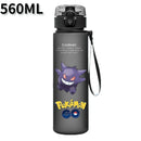Anime Pokemon Portable Plastic Water Bottle 560ML Ash Ketchum Pikachu High Capacity Insulation Outdoor Water Cup for Kids Gift