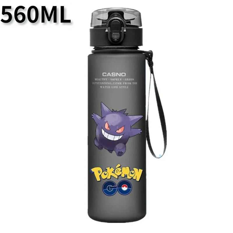 Anime Pokemon Portable Plastic Water Bottle 560ML Ash Ketchum Pikachu High Capacity Insulation Outdoor Water Cup for Kids Gift