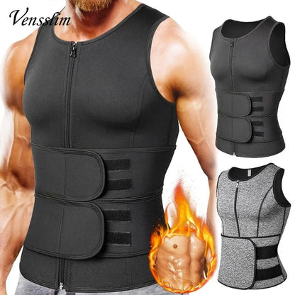 Vensslim - Chaleco moldeador de cintura para hombre, camiseta adelgazante, camiseta interior de compresión para sauna, ropa moldeadora, quemador de grasa, camisetas de entrenamiento