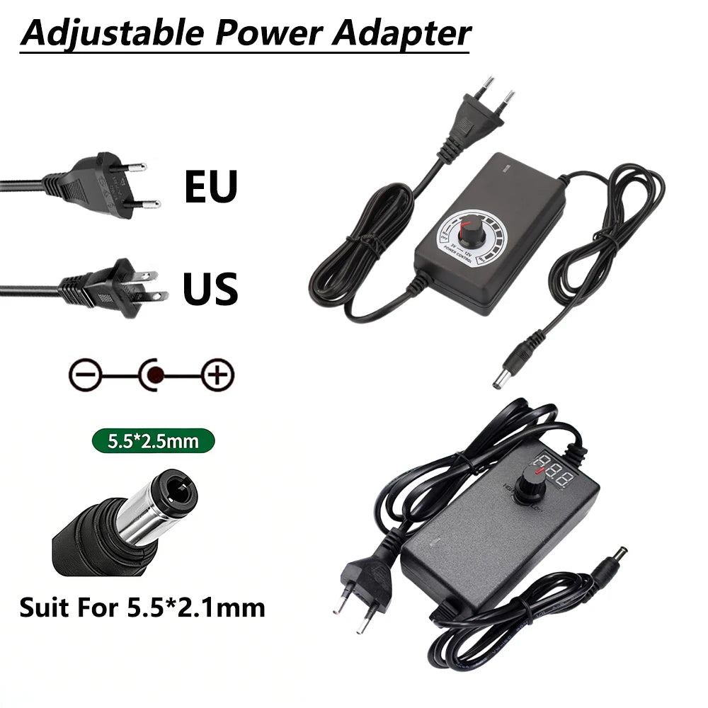 Power Supply Adjustable 3V 5V 9V 12V 24V 36V Power Adapter Transformer AC 220V 110V TO DC 3V 12V 24V For LED Strip Light