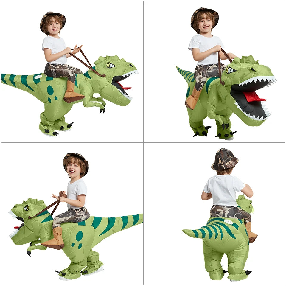 Animal Cartoon Riding T-Rex Inflatable Costume Nursery Kids Dinosaur Role-Playing Game Adult Kids Chasing Game Birthday Gift