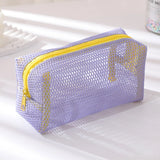 Fashion Mesh Cosmetic Bag Dopamine Large Capacity Lipstick Makeup Bag Transparent Travel Toiletry Bag Travel