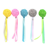 Juguete para gatos, serpentina de bolas de ratán multicolor, campana de cola, juego interactivo, suministros para mascotas