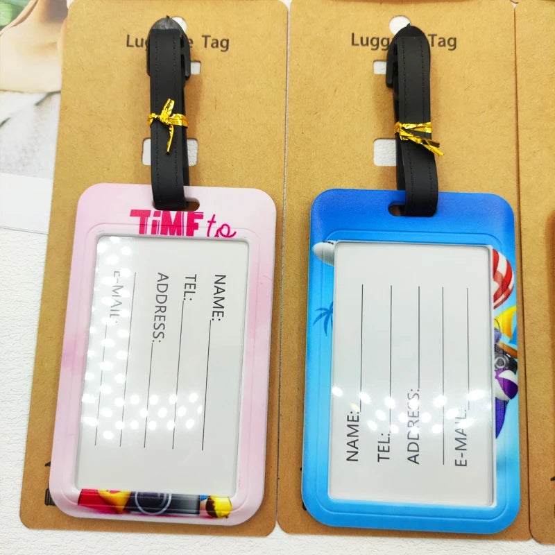 Let's Travel Luggage Label Men Travel Luggage Tag Boys Suitcase ID Address Holder Baggage Boarding Portable Suitcase Ticket