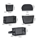 Heart-Shaped Nylon Mesh Cosmetic Bag Portable Toiletry Organizer for Women Makeup Storage