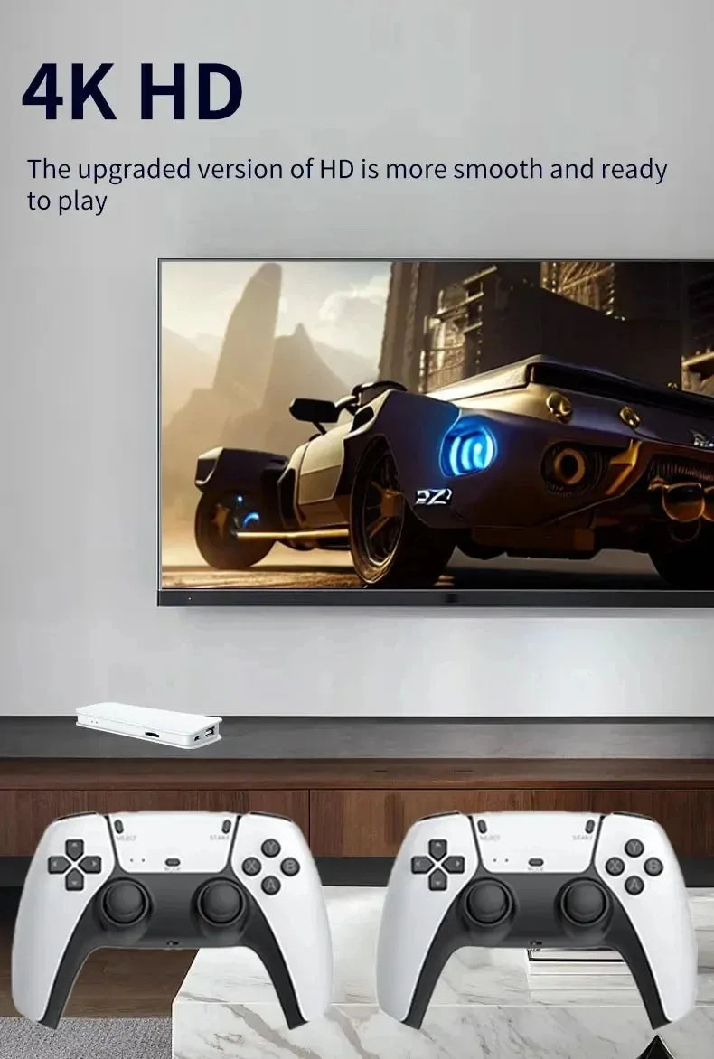 128G Game Stick M15 4K Video TV Game Console Wireless Gamepads Video Game 64G 40000+/50000+ Classic Arcade Games HD Two-player