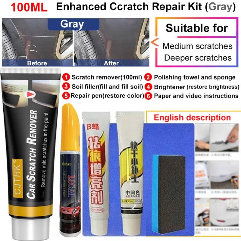 Car Scratch Remover Car Polishing Paste With Sponge Car Body Paint Care Remove Scratch Repair Broken Paint Smooth Car Body