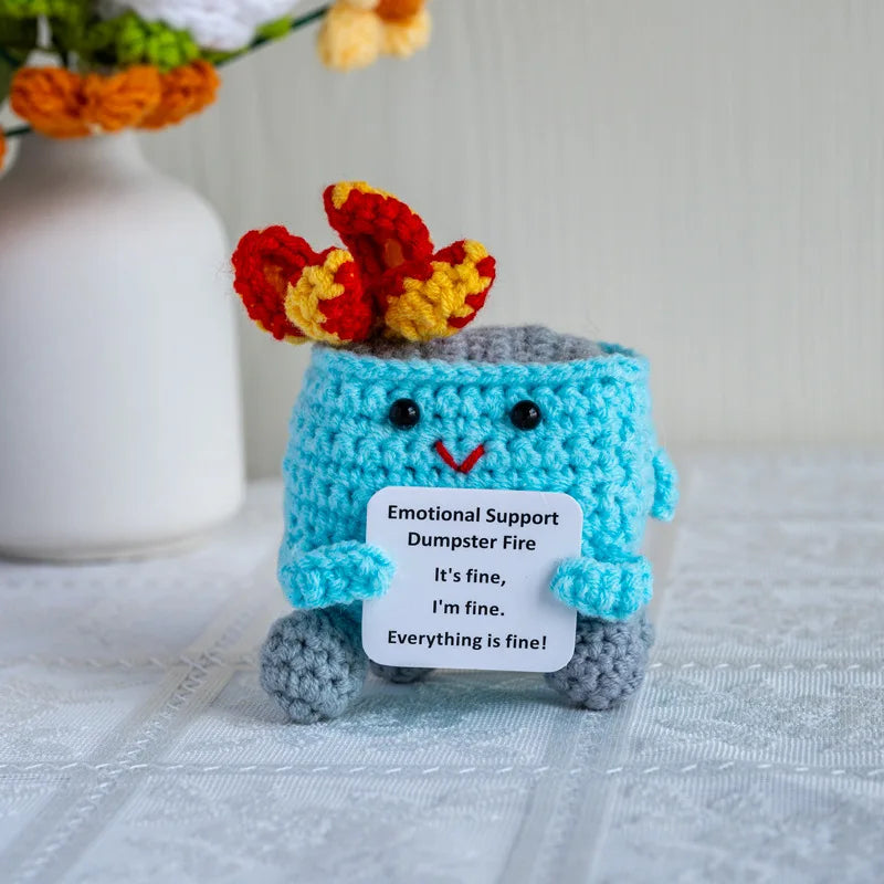 New Knitted Positive Turtle Doll Handmade Emotional Support Positive Crochet Sea Turtles Gifts for Christmas New Year Birthday
