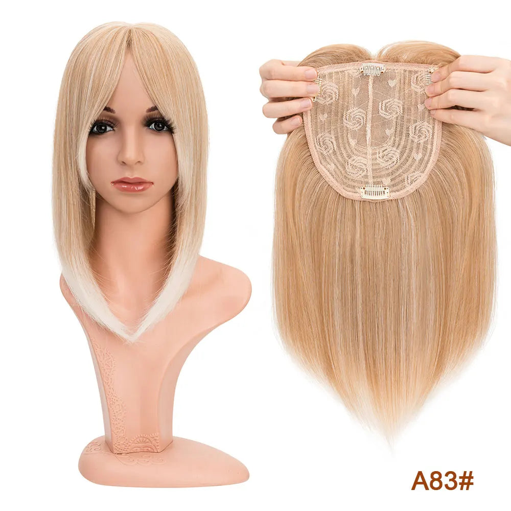 Benehair 14'' 18'' Hair Toppers with Bangs for Women Synthetic 6x6 Top Hairpieces Wigs Long Straight Clip in Hair Extension