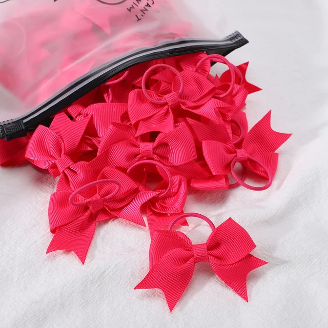Bandas elásticas para el cabello para niñas, cinta de grosgrain, coletas, lazos, corbatas, soportes, accesorios, bebés, 10 piezas por lote 