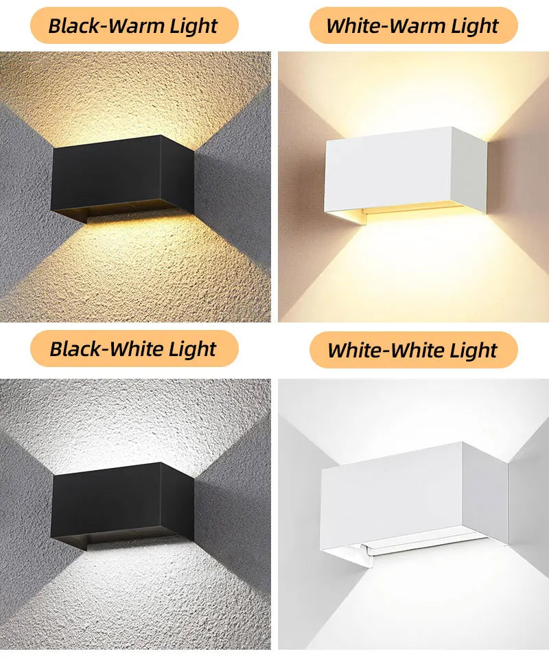 LED Wall Lamp Outdoor Waterproof IP65 Interior Wall Light Porch Garden Lights Living Room Street Corridor Stairs Lighting 24W