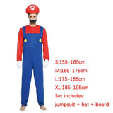 Adult Kids Game Funny Super Brother Mari Bros Fantasia Jumpsuit Man Dress Suit Anime Cosplay Costume Carnival Halloween Costumes