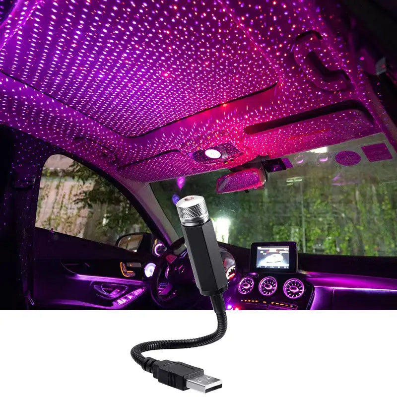 Car Roof Room Ceiling Decor Plug and Play Car Romantic LED Starry Sky Night Light 5V USB Powered Galaxy Star Projector Lamp