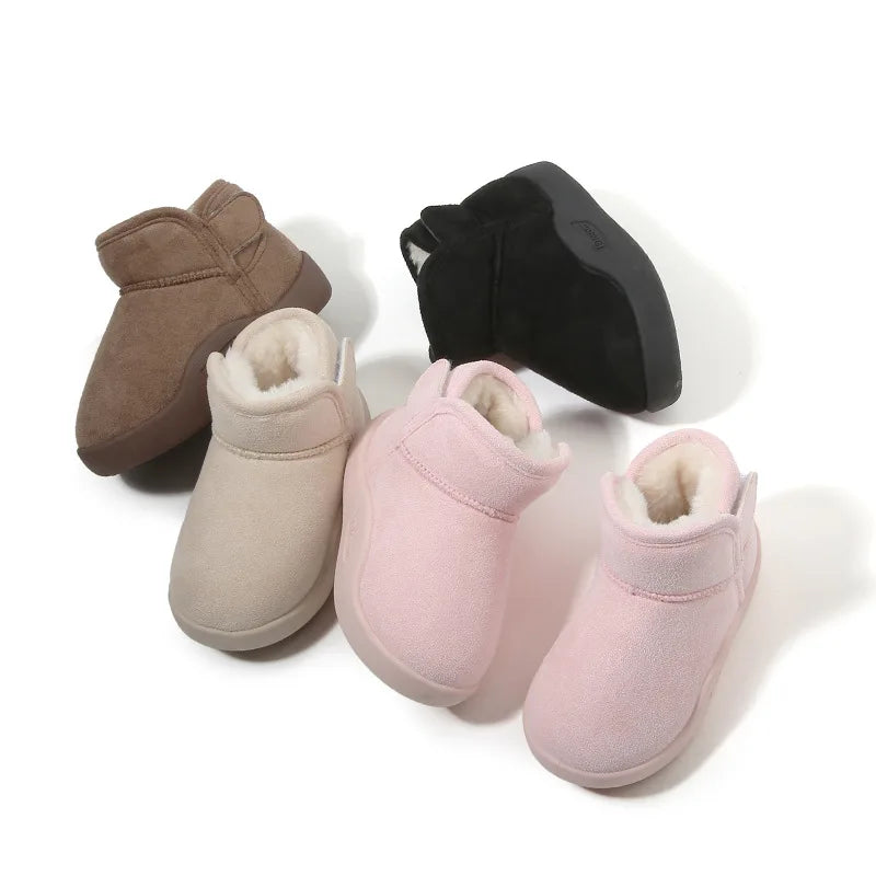 Winter Baby Girl Shoes New Toddler Snow Boots Children Infant Plush Warm Kids Short Boots Boys Cotton Shoes Size 15-24