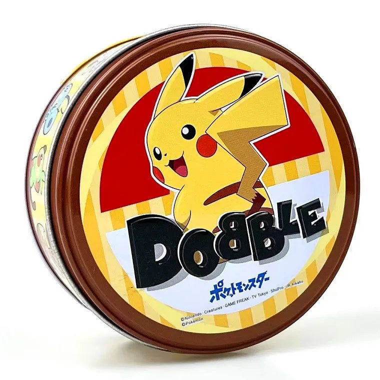 Juego de cartas Spot It Dobble Juego Pokemon Pikachu con caja de metal One Piece Doraemon Friends Party Jr Hip Juego de mesa para niños Regalos