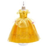 New Princess Dresses Girls Belle Party Costume Girl Christmas Birthday Flower Clothes Beauty and the Beast Fancy Disguise