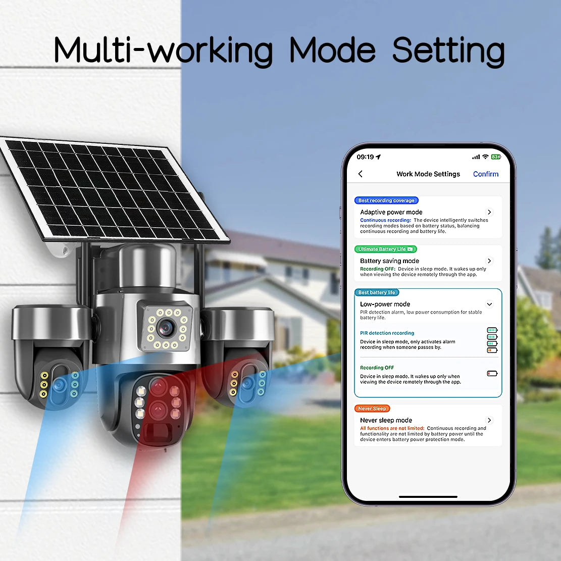 20MP 4G Sim Solar Camera WiFi 10X Optical Zoom 3-PTZ 4-Lens 3-Screens Outdoor Wireless Security Cameras Auto Tracking CCTV V380