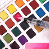 18/24/36/42 Colors Solid Watercolor Paint Set Professional Folding Water Color Pigment Brush Pen for School Art Supplies