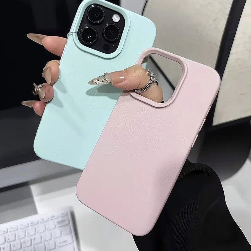 Soft Candy Color Lichee Pattern Silicone Phone Case For iPhone 11 12 13 14 15 16 ProMax Plus 16E X XS XR Shockproof Bumper Cover