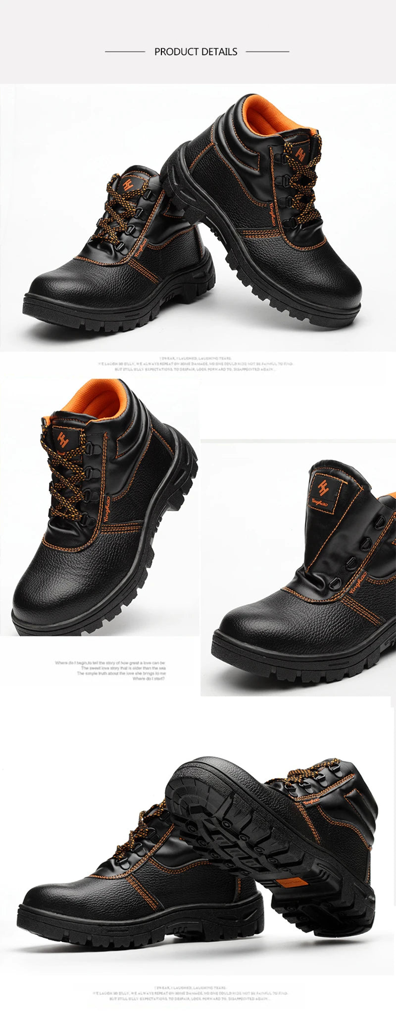 Wear-resisting Men Work Safety Boots Anti-smash Anti-puncture Work Sneakers Waterproof Boots Indestructible Protective Work Boot