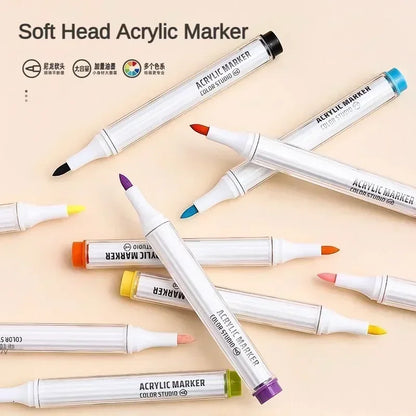 9/144 Colors Acrylic Paint Art Marker Pen DIY Painting Drawing for Card Ceramic Stone Mug Glass Fabric Clothes Art Supplies