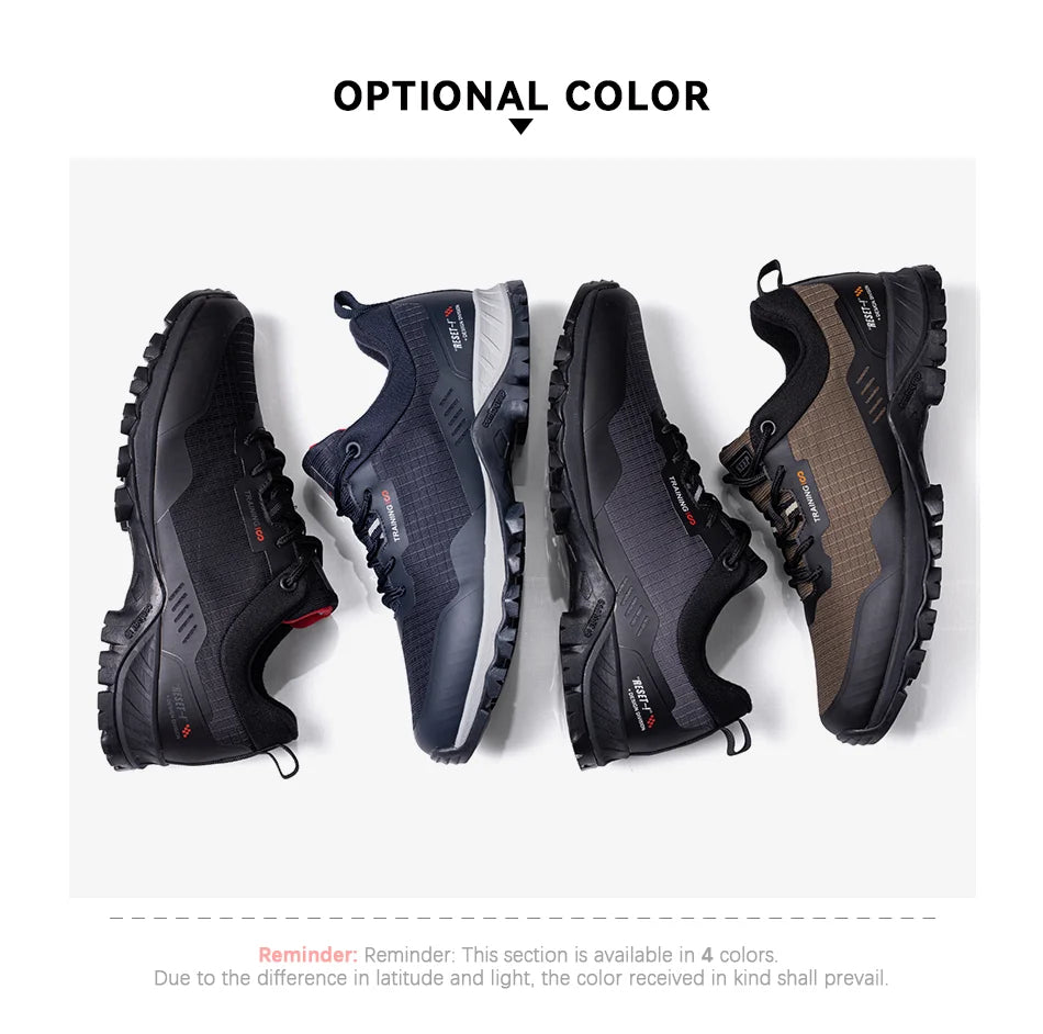 Baasploa Men's Anti-Skid and Wear-Resistant Hiking Travel Shoes Fashion Waterproof Outdoor Sneaker Comfortable Male Sport Shoes